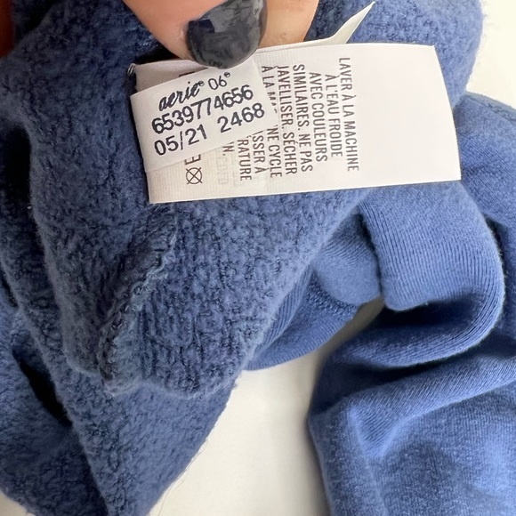 aerie OFFLINE Open Back Sweatshirt Blue New With Tags Size Small - Picture 8 of 11